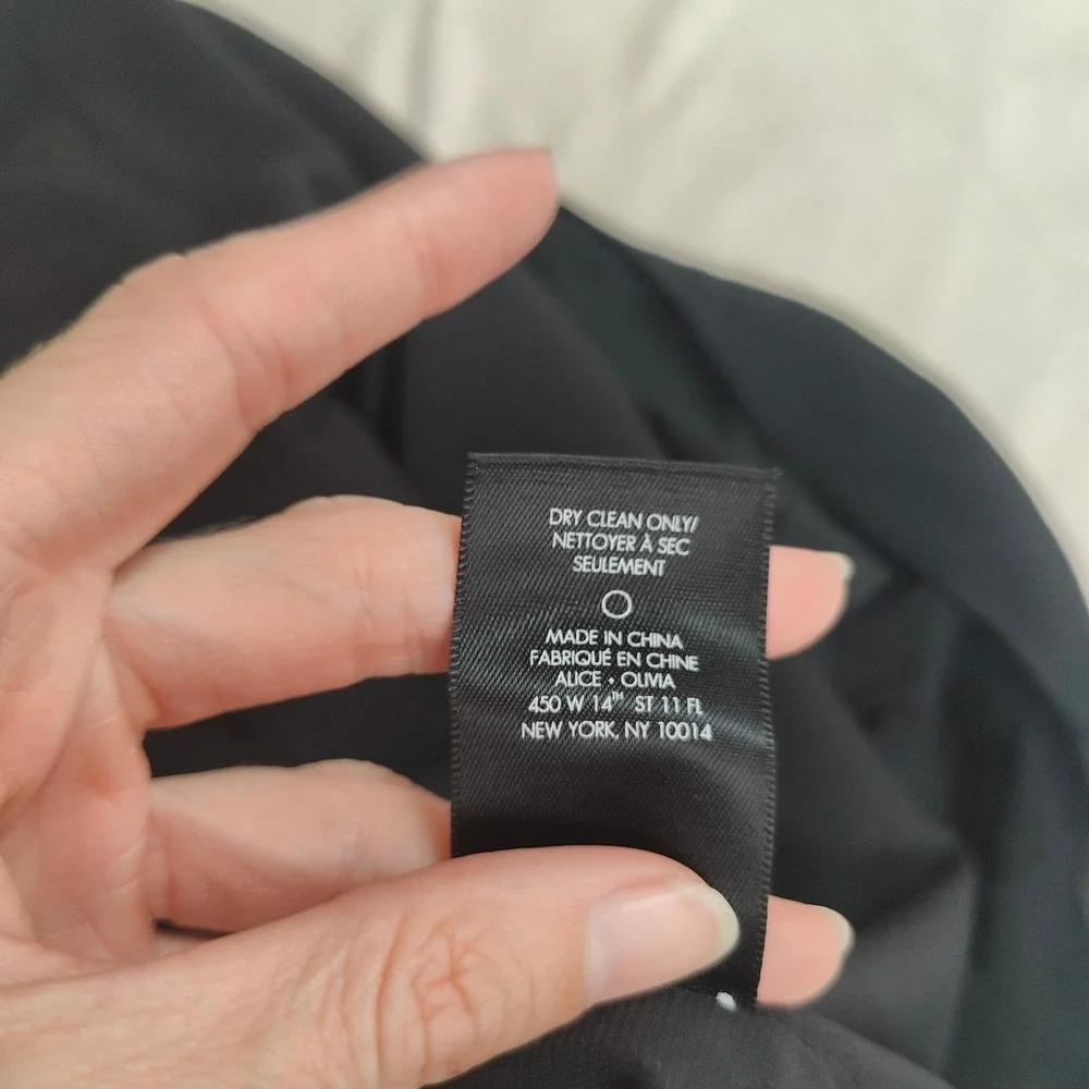 Alice + Olivia Gwenie Halter Dress Women Small Black Silk Ruffle Sleeveless Mini - Picture 10 of 13